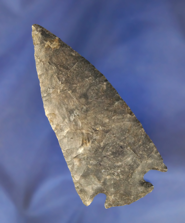 3 11/16" Coshocton Flint Pentagonal found in Coshocton Co., Ohio.  Bennett and Partain COA's.