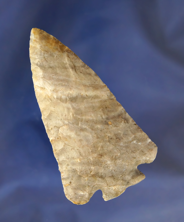 3 3/16" Coshocton Gray Fractured Base Decatur found in Pickaway Co., Ohio.