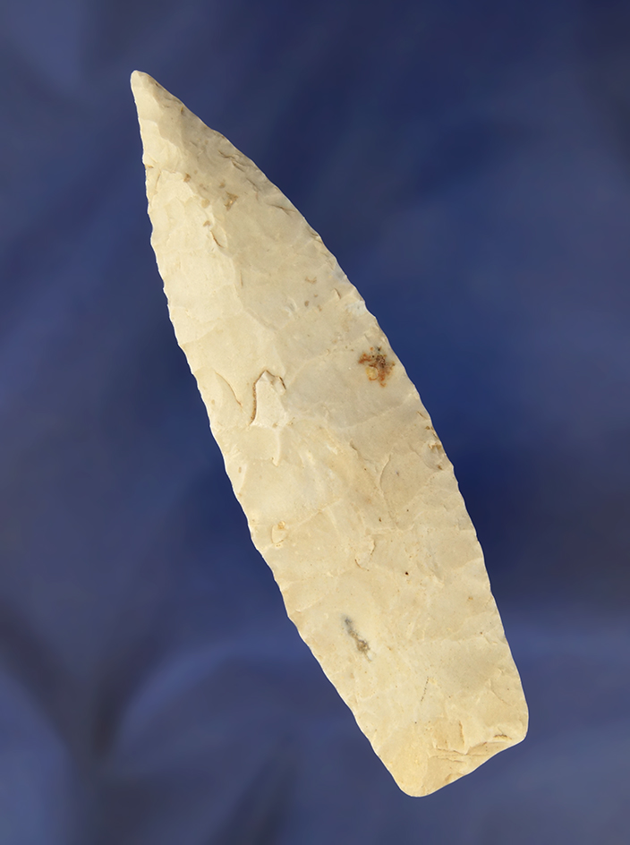 4 1/4" Nochta Point made from Burlington Chert.  Origin unknown.   Stermer COA.