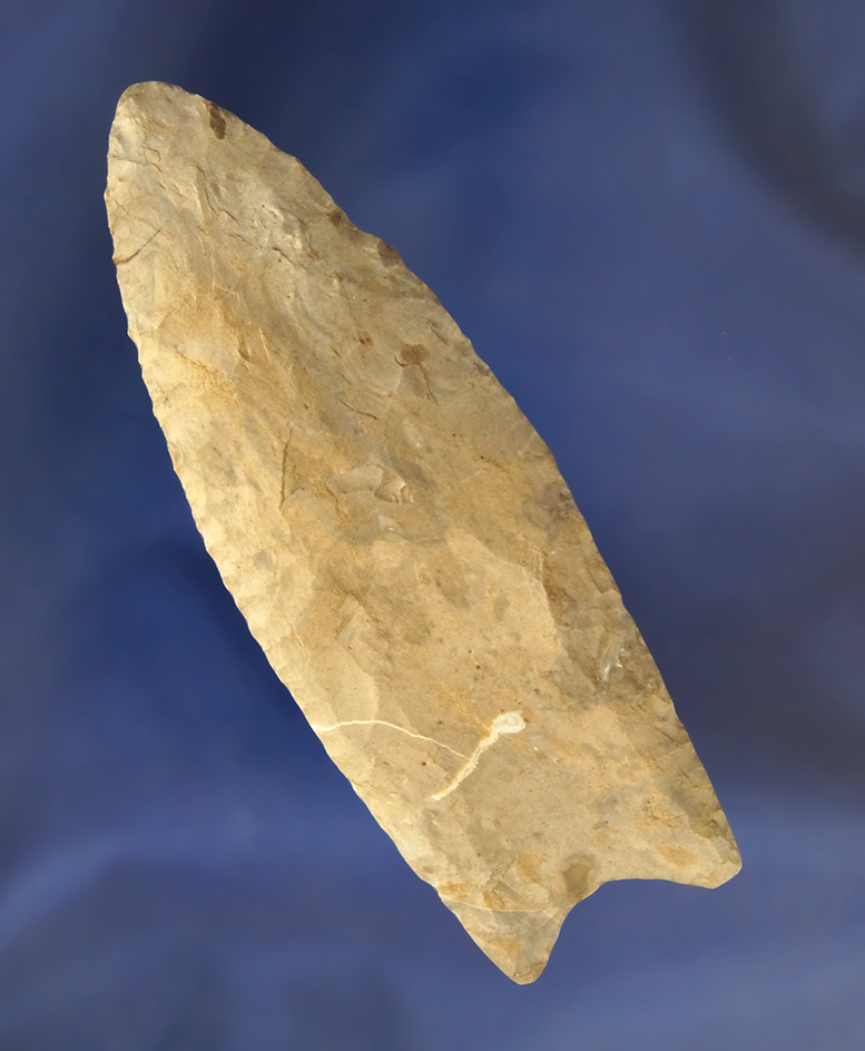 3 9/16" Paleo Clovis made from Onondaga Flint and found in Columbiana Co., Ohio.