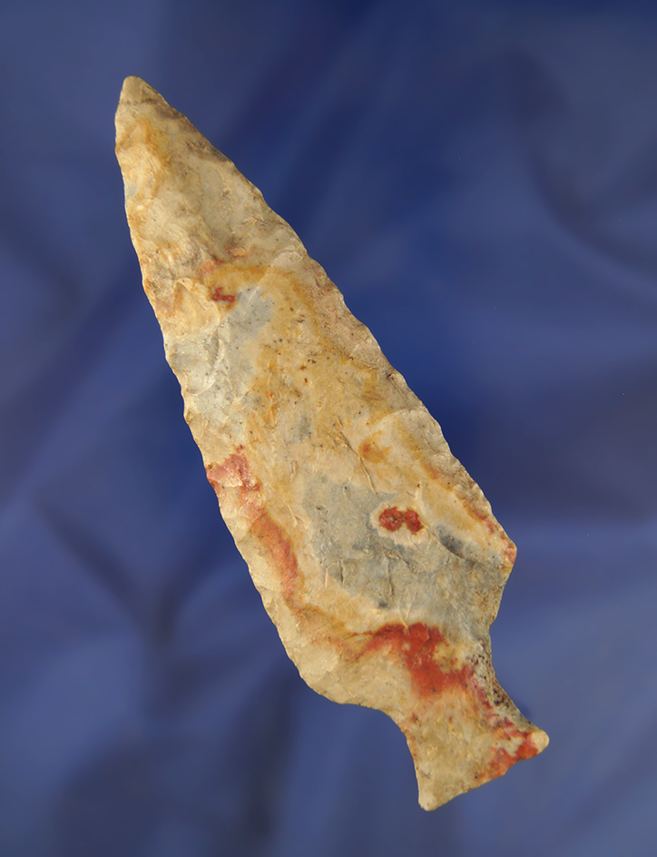 Exceptional Color! 4 5/8" Ashtabula found in Trumbull Co., Ohio.  Made from beautiful Plum Run Flint