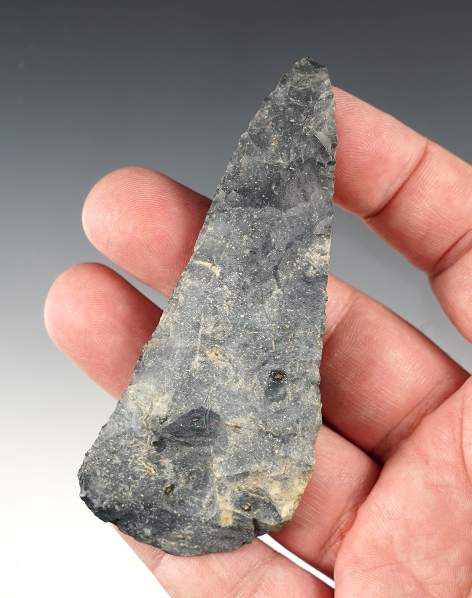 Nice 3 5/8" Ft. Ancient Knife found in Knox Co., Ohio. Ex. Hill, Hooks collections.