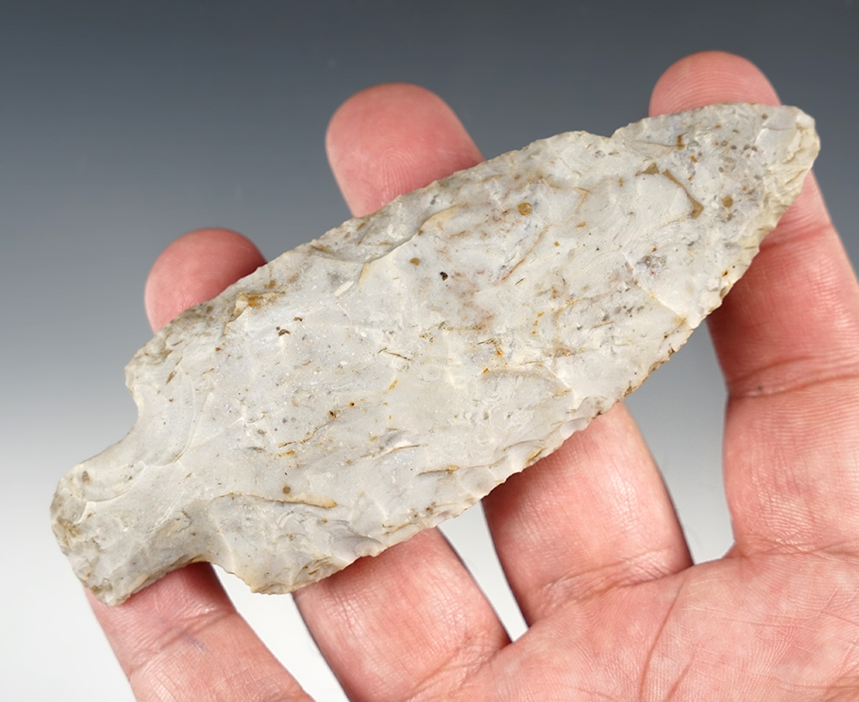Fantastic 4 7/16" Flint Ridge Adena found in Lynn Township, Hardin Co., Ohio.