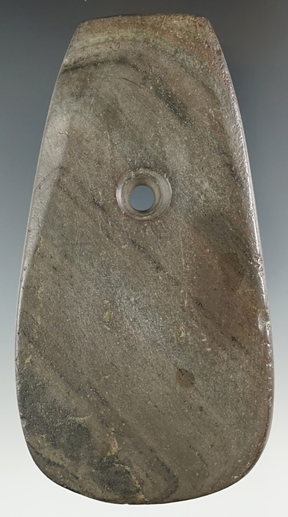 4 5/8" Trapezoidal Pendant found in Darke Co., Ohio. Ex. Shirley Denman. COA's.
