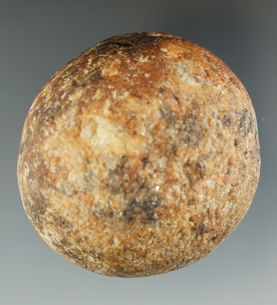 2 1/4" Diameter Hardstone Game Ball. Ex. Dilley Collection.