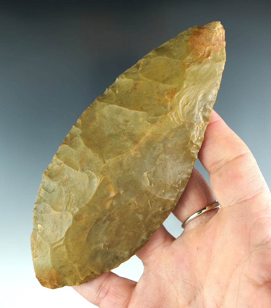 5 5/16" Blade made from Carter Cave Flint, found in Union Co., Kentucky by Tim Faulkner.