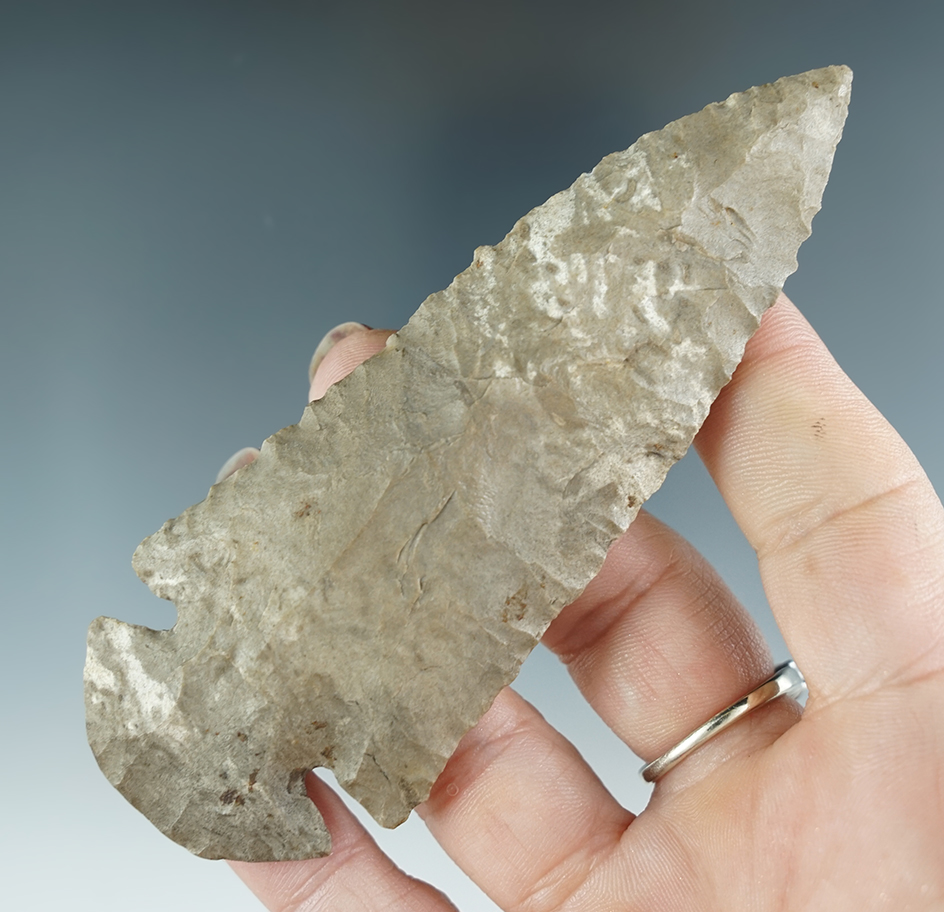 4 1/4" Dovetail made from Ft. Payne Chert, found in Tennessee. Ex. Don Youngman, Kilander.