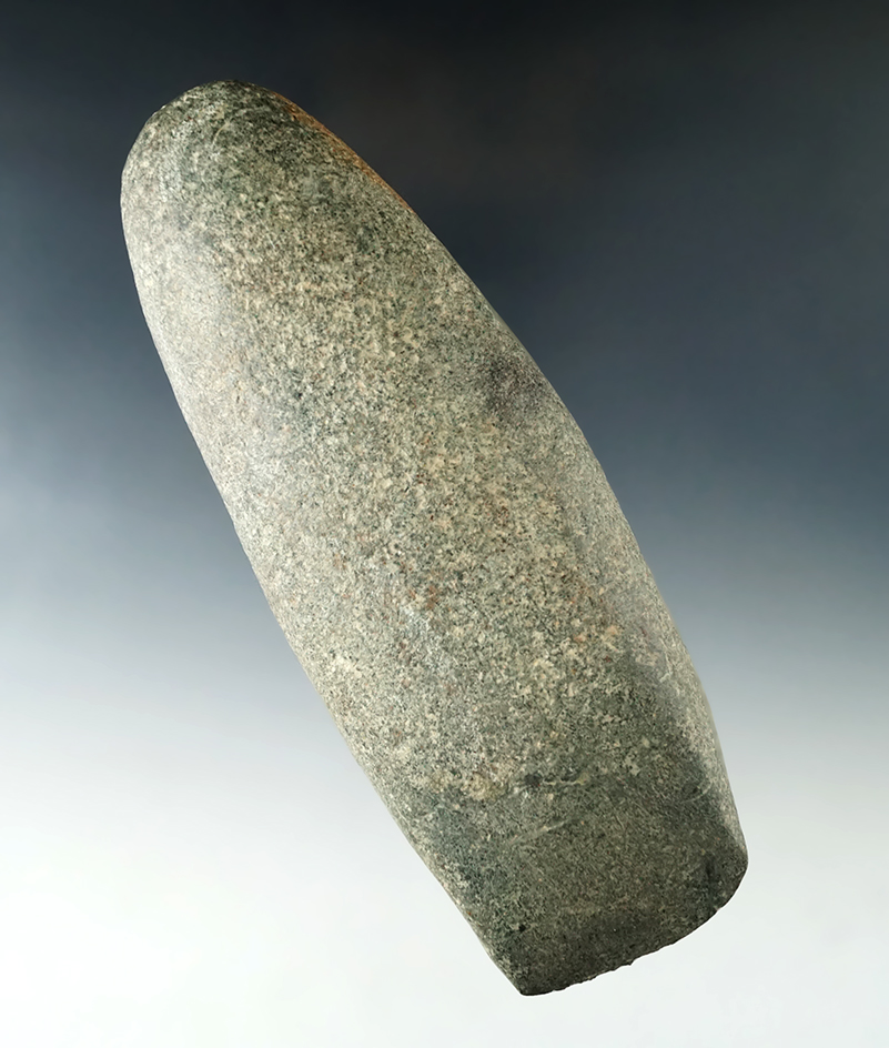 Excellent overall polish on this 6" Hardstone Celt found in Fairfield Co., Ohio with a nice bit.