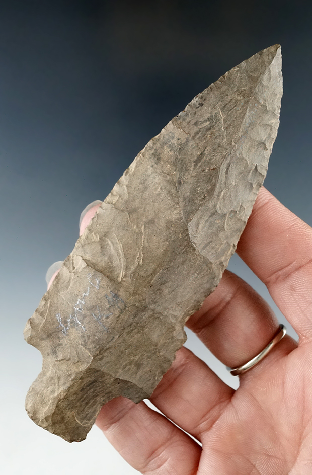 4 7/16" Dover Flint Adena Robbins Knife found in Lyon Co., Kentucky.