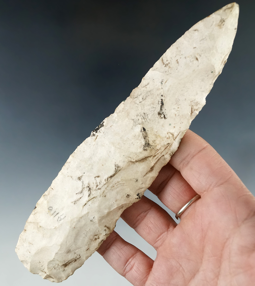 6 3/16" Sedalia made from Burlington chert found in Missouri. Ex. Museum!