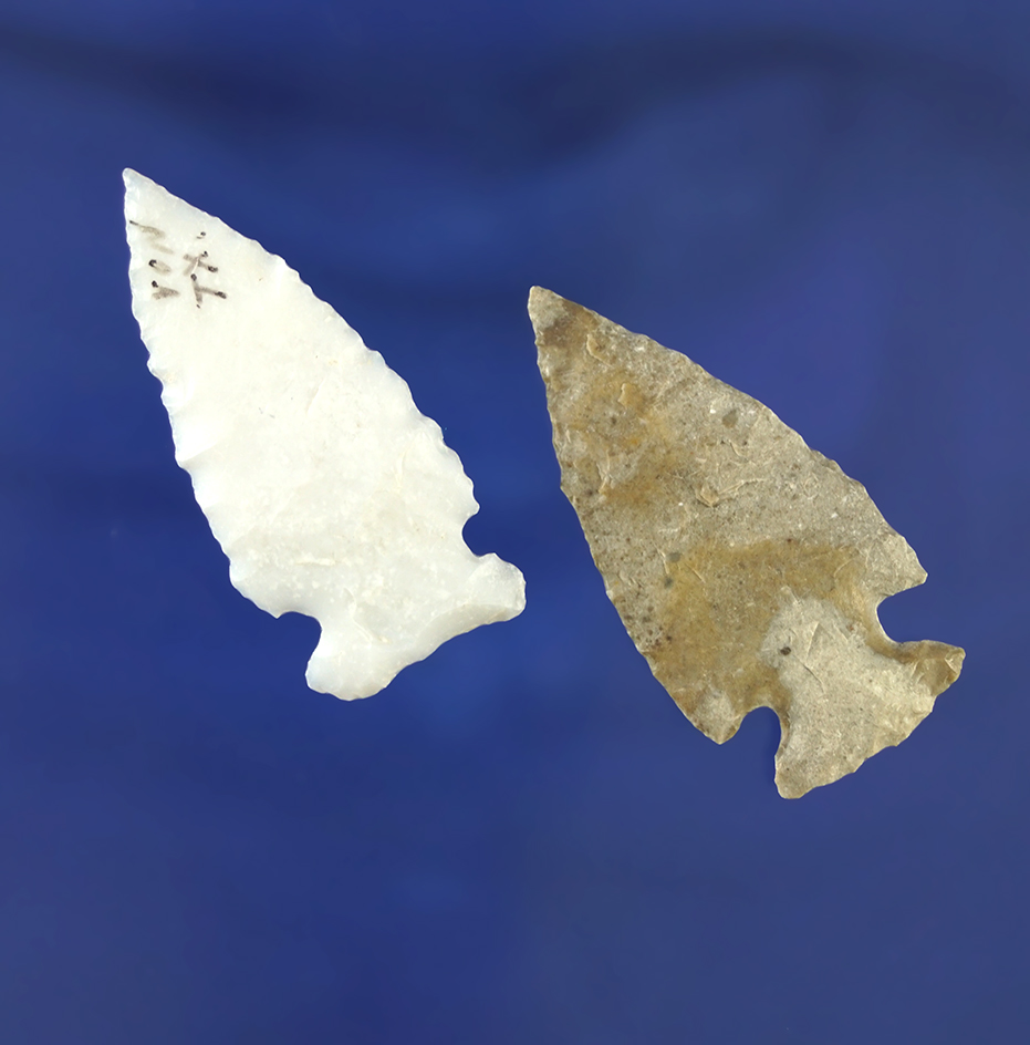 Pair of Southwestern U. S. Arrowheads in good condition, largest is 1 13/16".