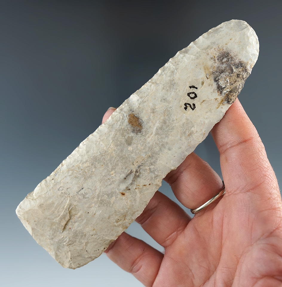 Excellent patina and flaking on this 5 1/16" late Paleo/early Archaic Blade found in Missouri.