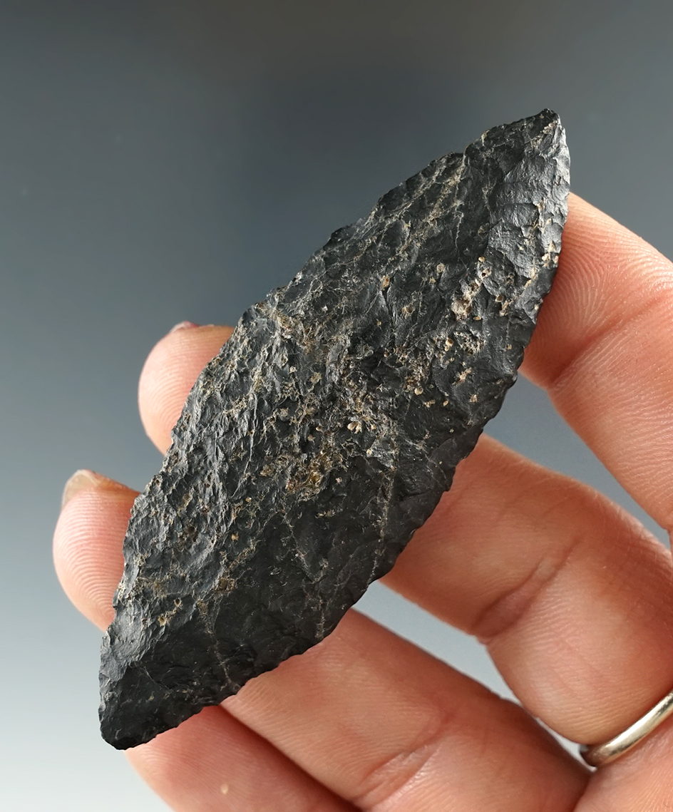 2 11/16" nicely shaped bi-pointed Cascade found in Owasco Co., Oregon.