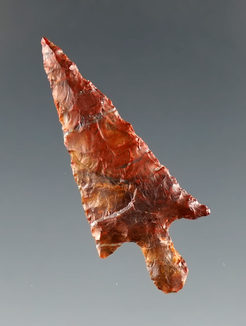 Excellent flaking on this 1 5/16" Columbia River pin stem found in Washington.