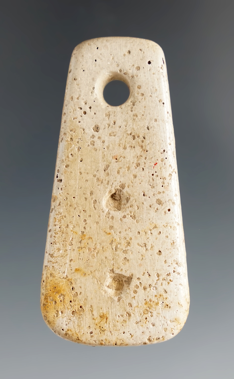 2 5/16" Trapezoidal Miniature Pendant- Pipestone - found in Hocking Co., Ohio. Bennett COA.