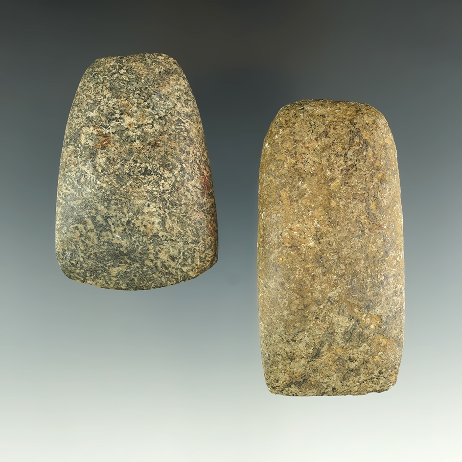 Pair of miniature Celts, one is 2 3/16" found in Fairfield Co., Ohio. The other is  2 3/4" long.