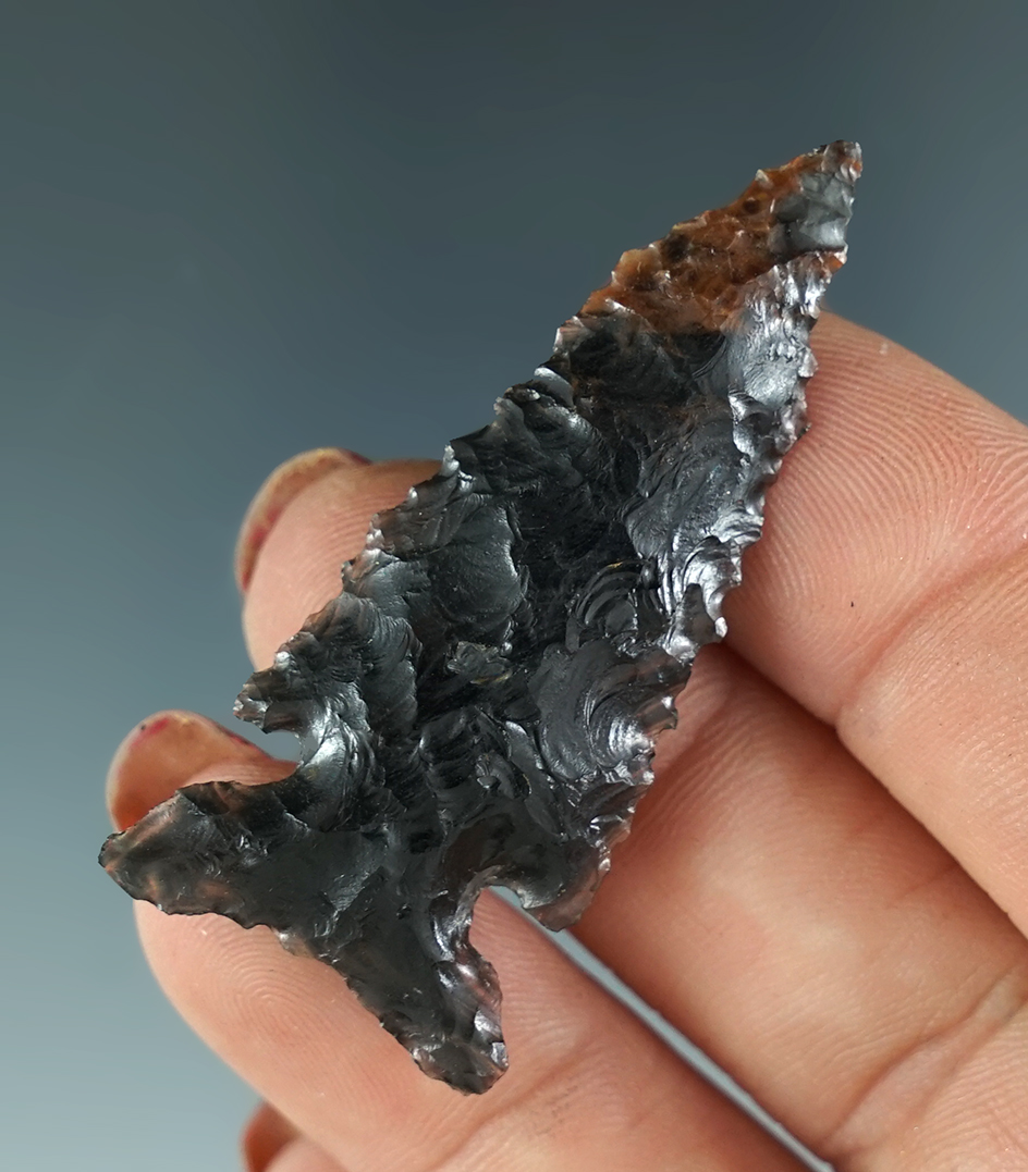 1 7/8" Northern Sidenotch made from black, mahogany and clear triple flow Obsidian - Oregon.