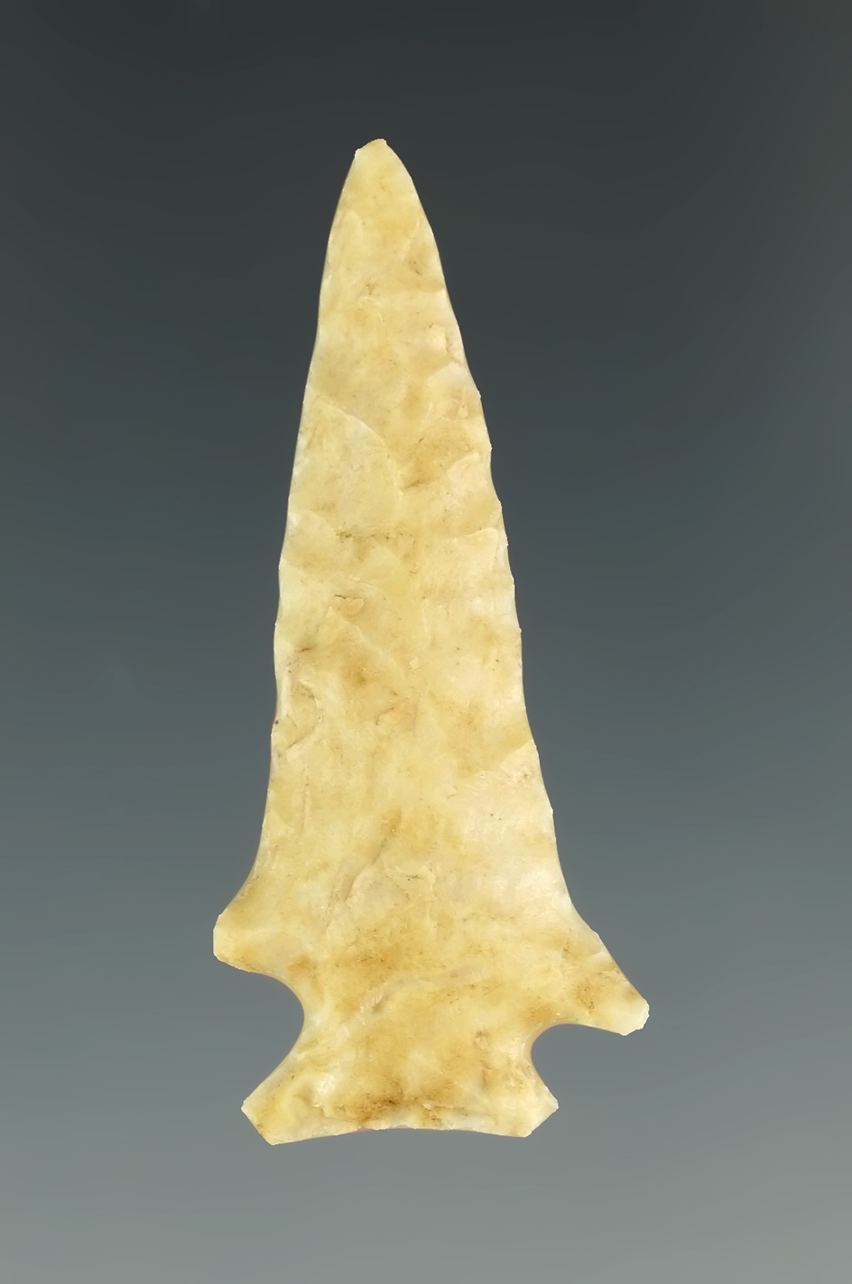 1 1/2" Snake River Dart Point found in Franklin Co., Washington.