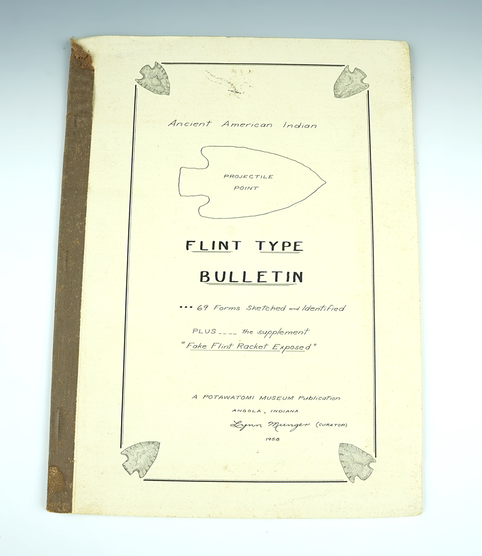 1958 limited-edition softcover book of projectile point sketches by Lynn Munger