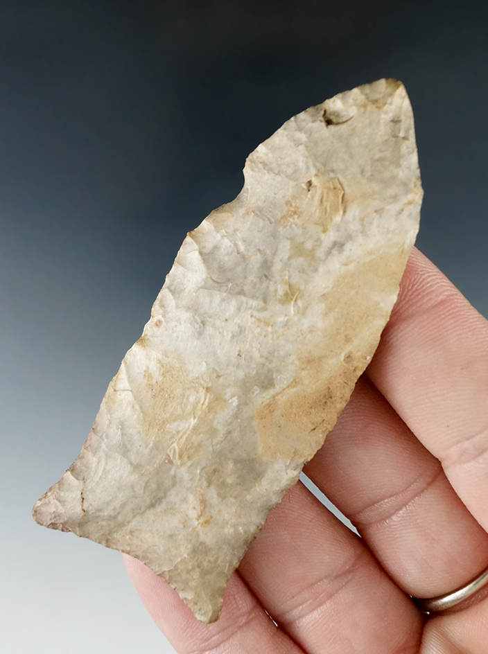 Beautifully patinated and nicely flaked 3 1/16" Beaver Lake found in Maury County Tennessee.