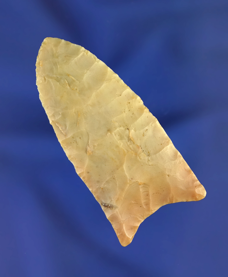 Beautiful material! 2 3/16" Paleo Clovis - Licking  Co.,  Ohio - colorful Flint Ridge. Bennett COA.