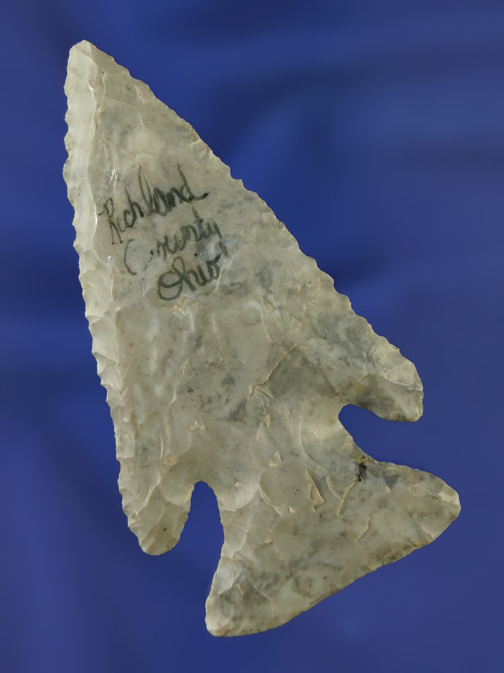 2 7/8" beautifully styled Flint Ridge Flint Thebes found in Richland Co.,  Ohio.  Jackson COA.