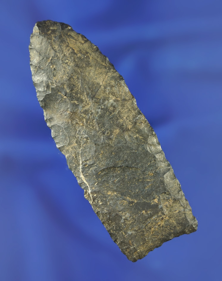 3 3/16" Paleo fluted Clovis made from Coshocton Flint found in Warren Co.,  Ohio. 2 COA's.