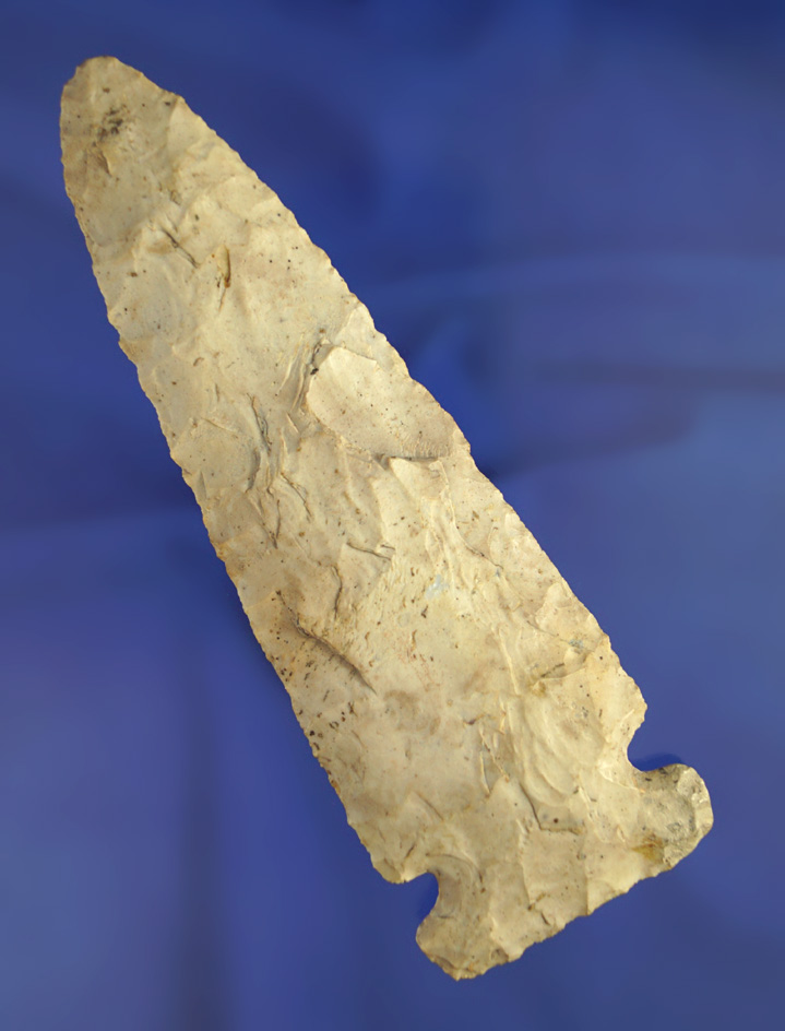 Nice! 5 3/4" Sidenotch - minor restorationon basal corner - Pickaway Co.,  OH. Pic Ohio Flint Types