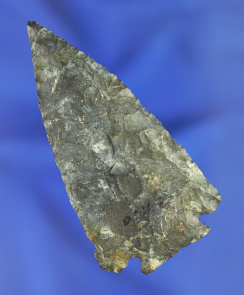 2 7/16" Decatur Fractur Base - Delaware Co.,  Ohio made from Coshocton Flint. Davis G-9 COA.
