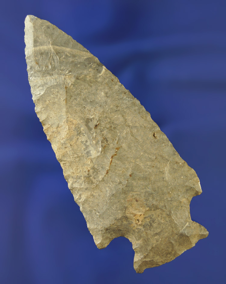 3 7/8" Bay Port Chert Hopewell found in Paulding Co., Ohio. Nicely styled artifact.