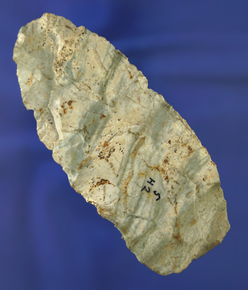 4 5/16" Flint Blade made from beautiful Indiana green Flint found in Miami Co.,  Ohio.