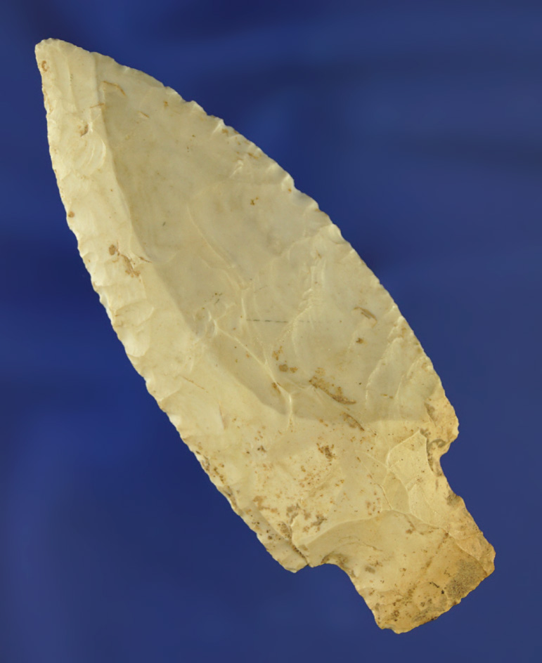 3 1/2" Adena made from Burlington chert found in Carter Co.,  Missouri.  Jackson COA.