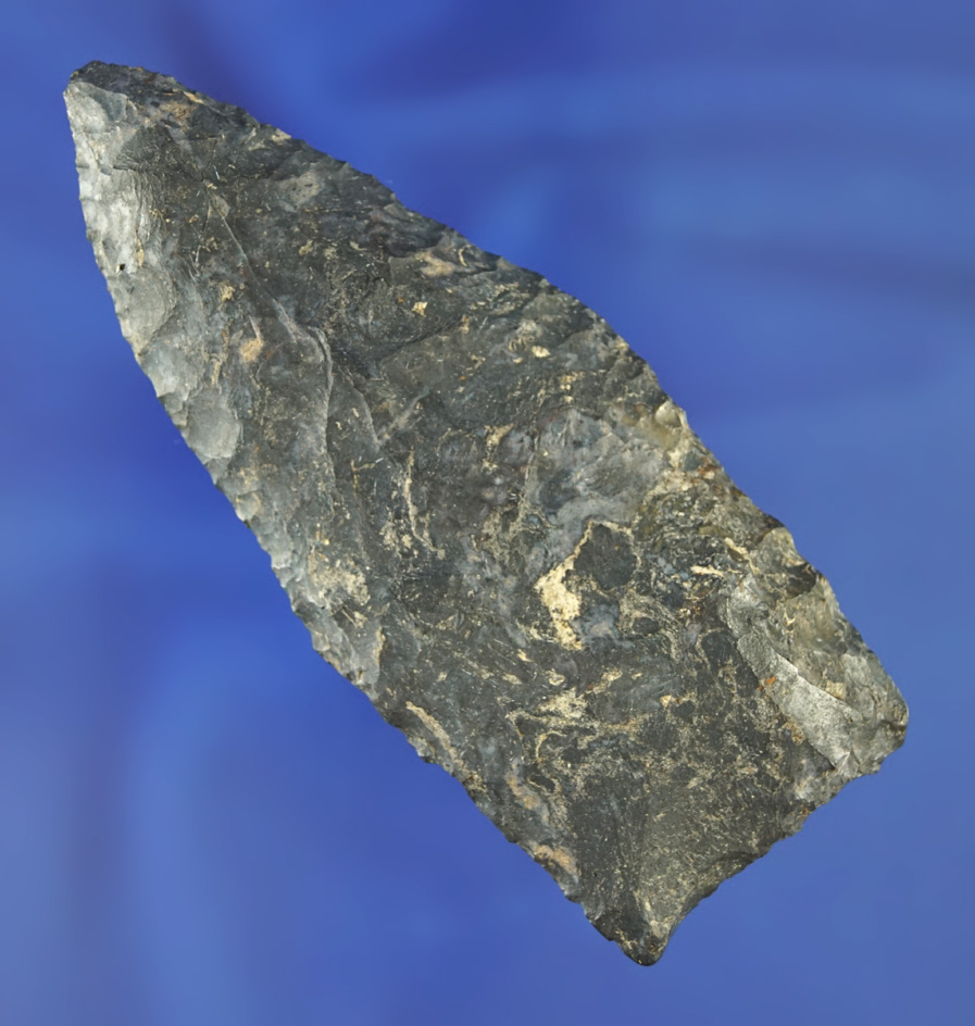 3 3/4" Ohio Lanceolate with nicely ground lower edges found in Adams Co.,  Ohio. 2 COA's.