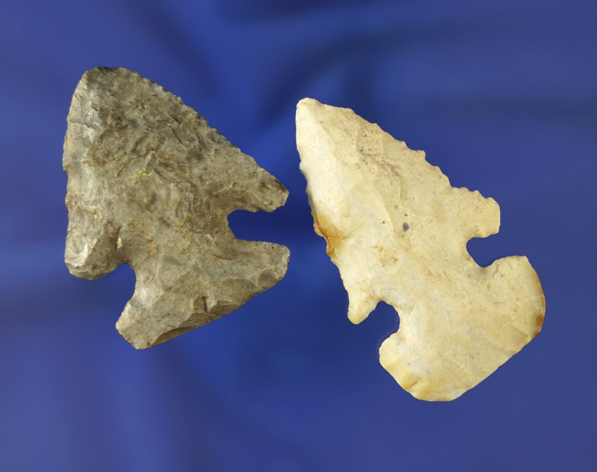 Pair of Archaic Thebes Bevels, largest is 2 1/16". Both found in Ohio.