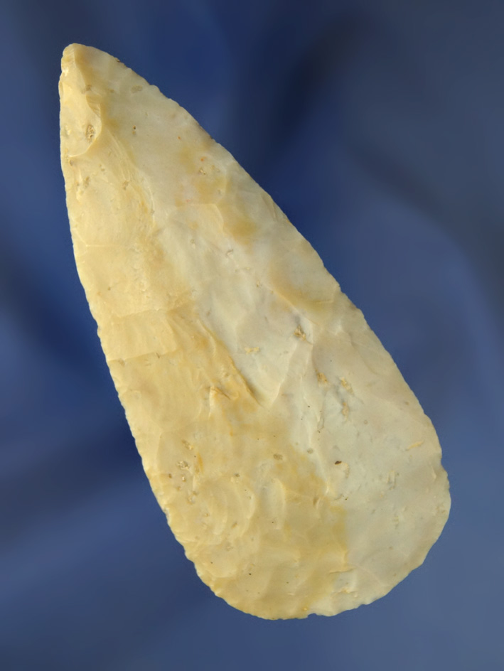 3 7/8" Flint Ridge Flint Adena Blade found in Licking Co.,  Ohio.