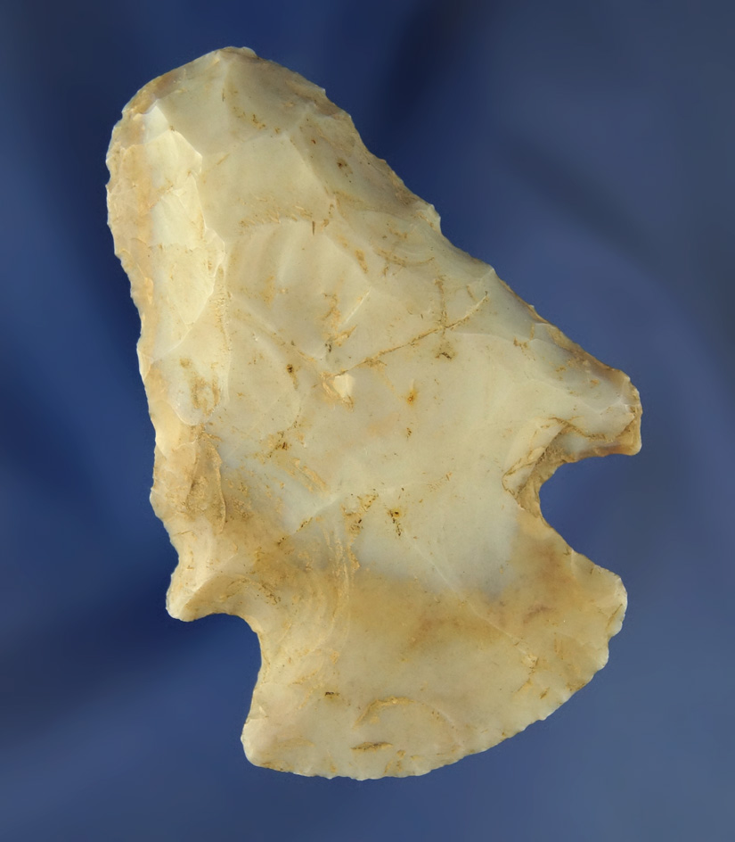 2 15/16" Flint Ridge Flint Hopewell knife/scraper found in Licking  Co.,  Ohio.