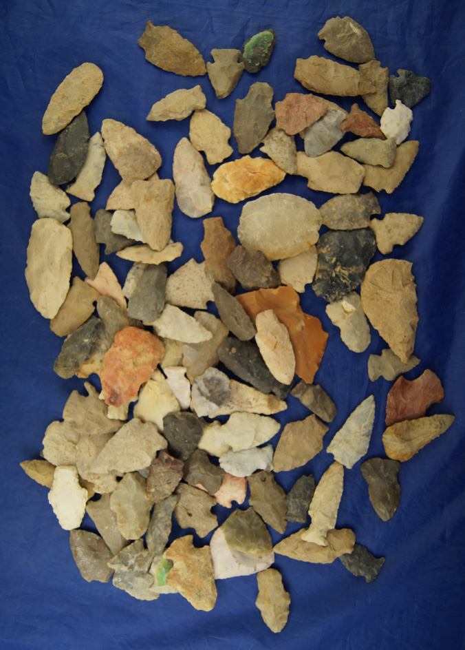 Group of 100 Assorted Arrowheads found in Ohio.