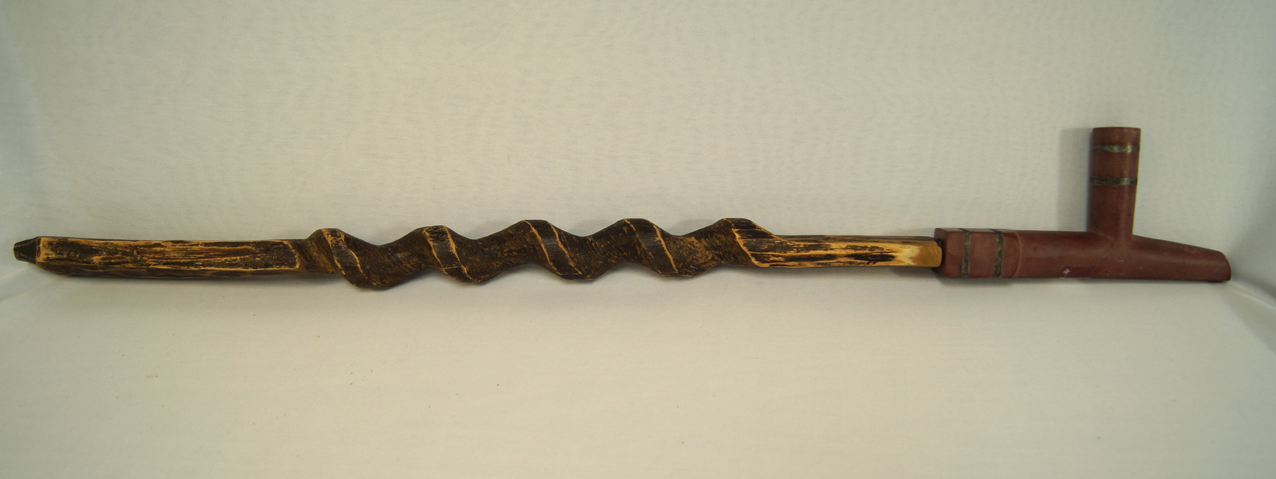 Contemporary Pipe with 22" Wooden Stem that makes a nice display item.