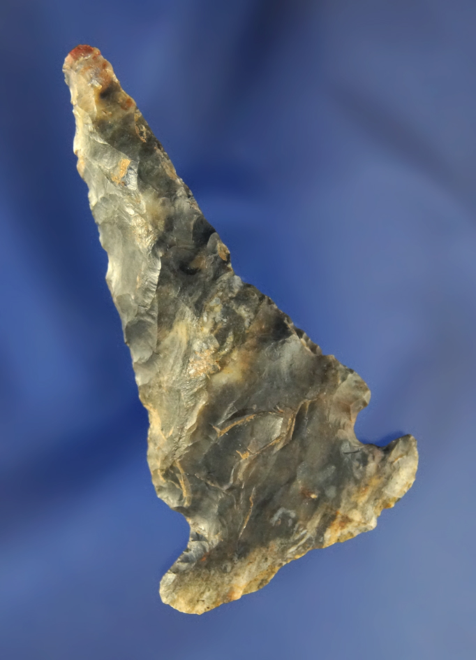 2 11/16" multicolored Coshocton Flint Meadowood found in Huron Co.,  Ohio.