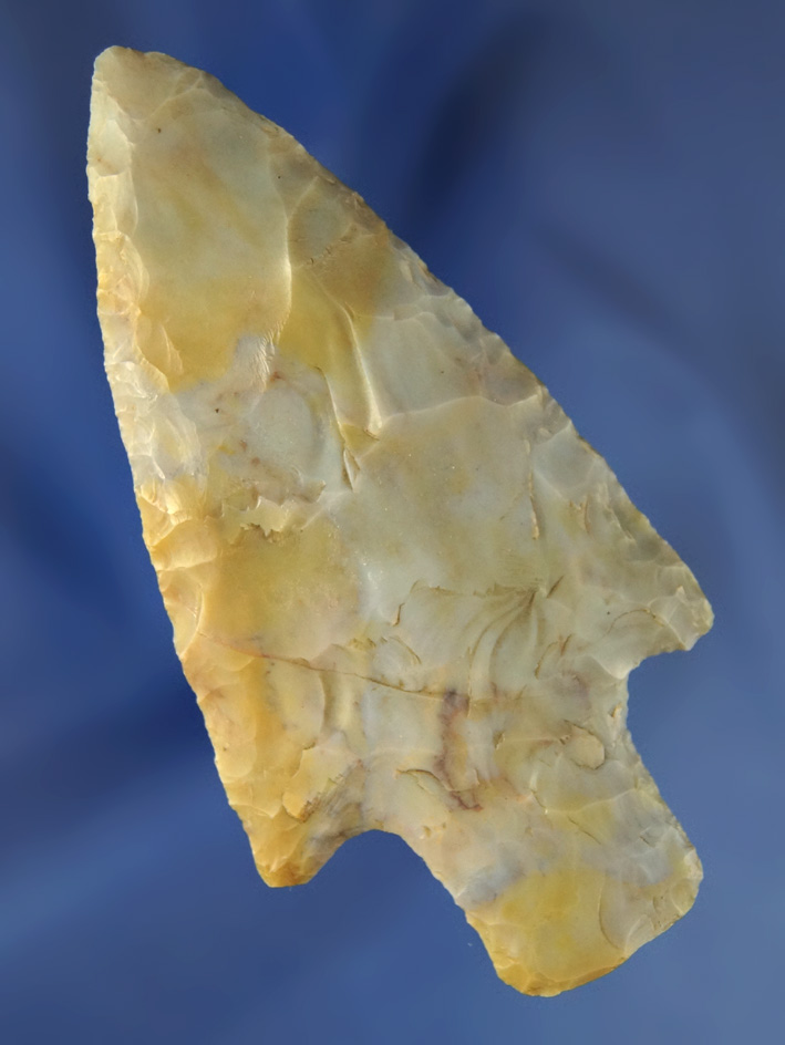 3 7/8" colorful Flint Ridge Flint Robbins Adena found in Fairfield Co.,  Ohio