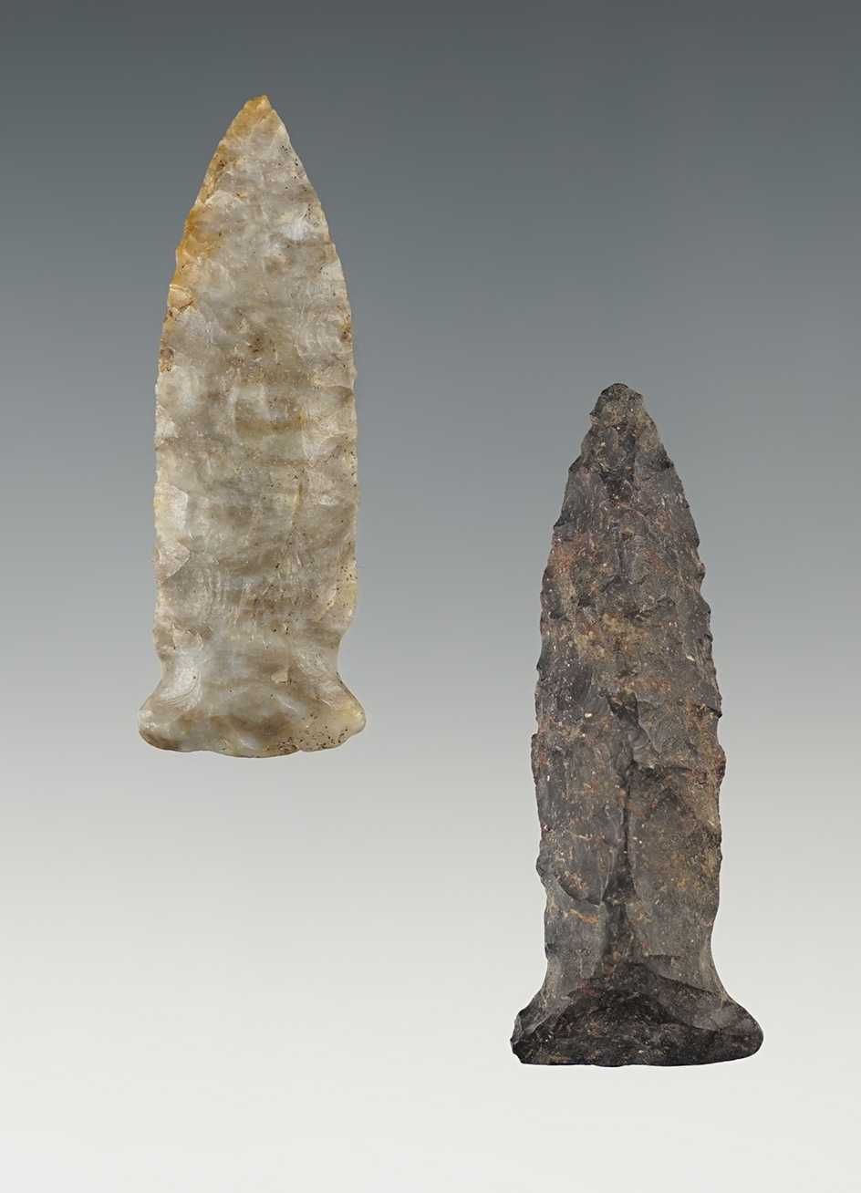 Pair of classic Fishspear points found in Stark Co., Ohio. The largest is 2 1/16".