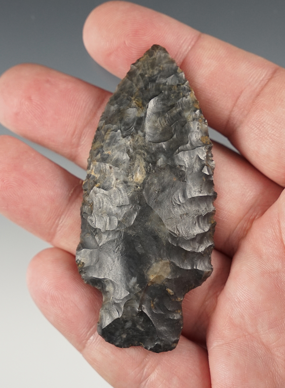 Nicely serrated 3" Heavy Duty - Coshocton Flint. Found in Medina Co., Ohio. Ex. Jack Hooks.