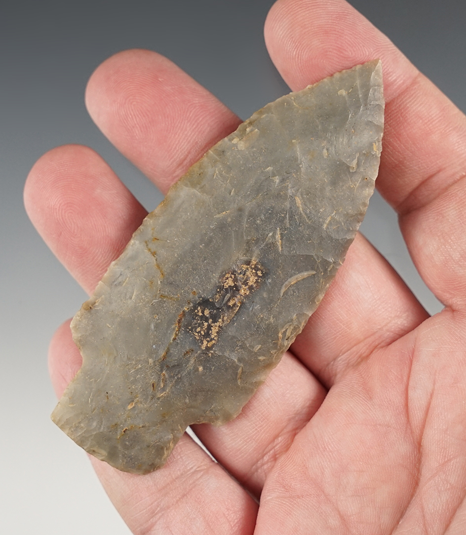 Finely made 3 1/2" Stemmed Knife found in southern Ohio. Ex. Harry Cline collection.