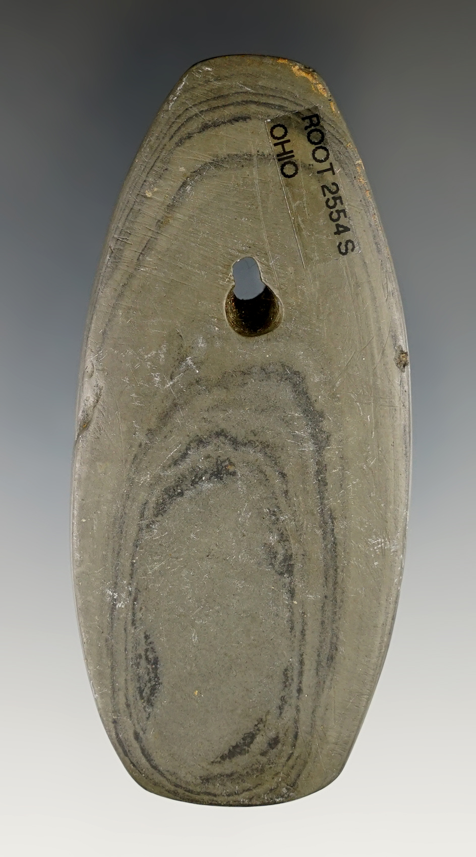 3 3/8" Trapezoidal Pendant found in Ohio. Pictured in "Who's Who" Vol. 10, page 306.