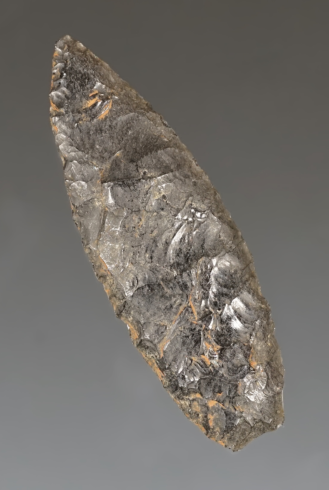 2 3/8" obsidian Cascade that was part of the Dewey Dietz Family Cache found in Oregon.