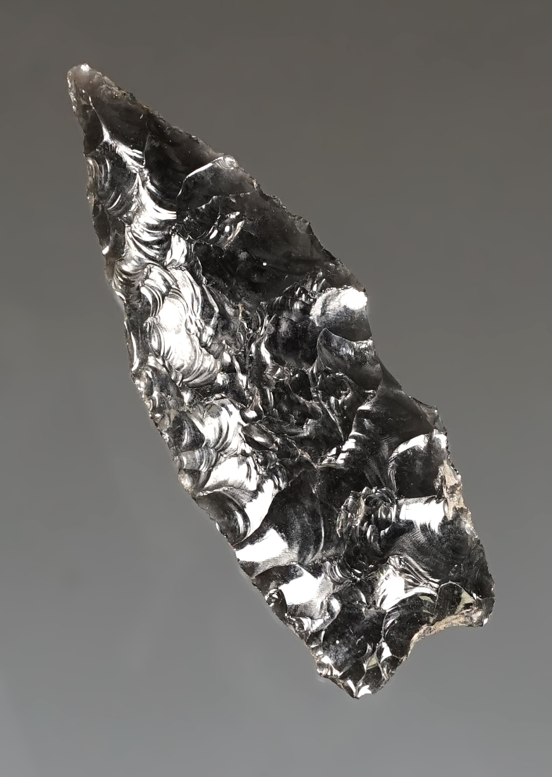 1 15/16" obsidian Cascade that was part of the Dewey Dietz Family Cache found in Oregon.