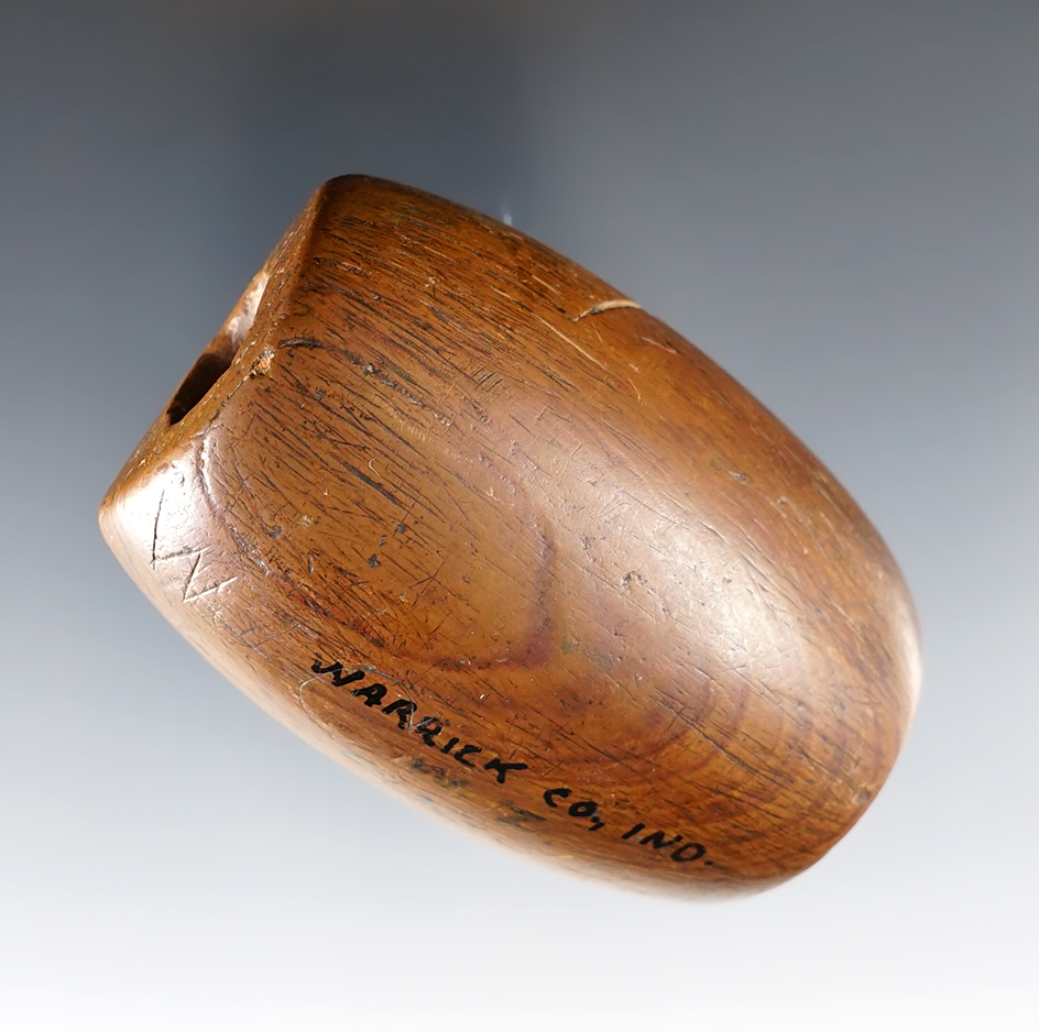 Superb! 2 1/2" "D" style Bannerstone - Claystone. Found in Warrick Co., Indiana.