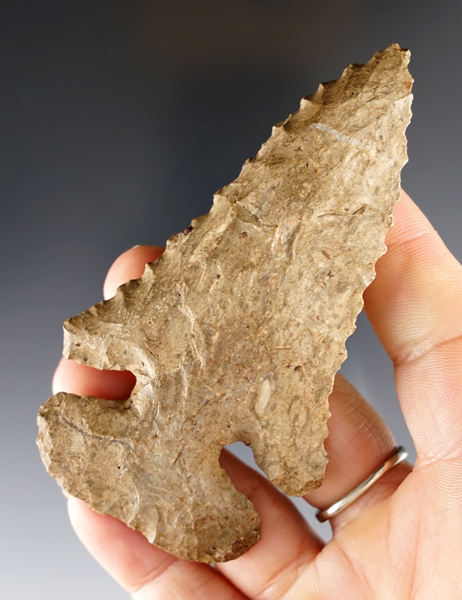 Classic styled 3 11/16" Thebes Bevel - Scioto Co., Ohio. Ex. Garry Mumaw collection.