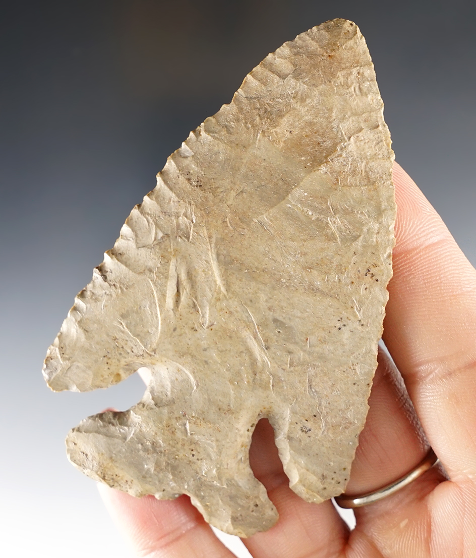 Fine 3 5/16" Archaic Deepnotch - Pickaway Co., Ohio. Ex. Doug Hooks, David Root #766F.