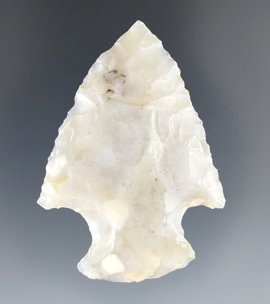 2" Ohio Hopewell made from Flint Ridge Chalcedony.